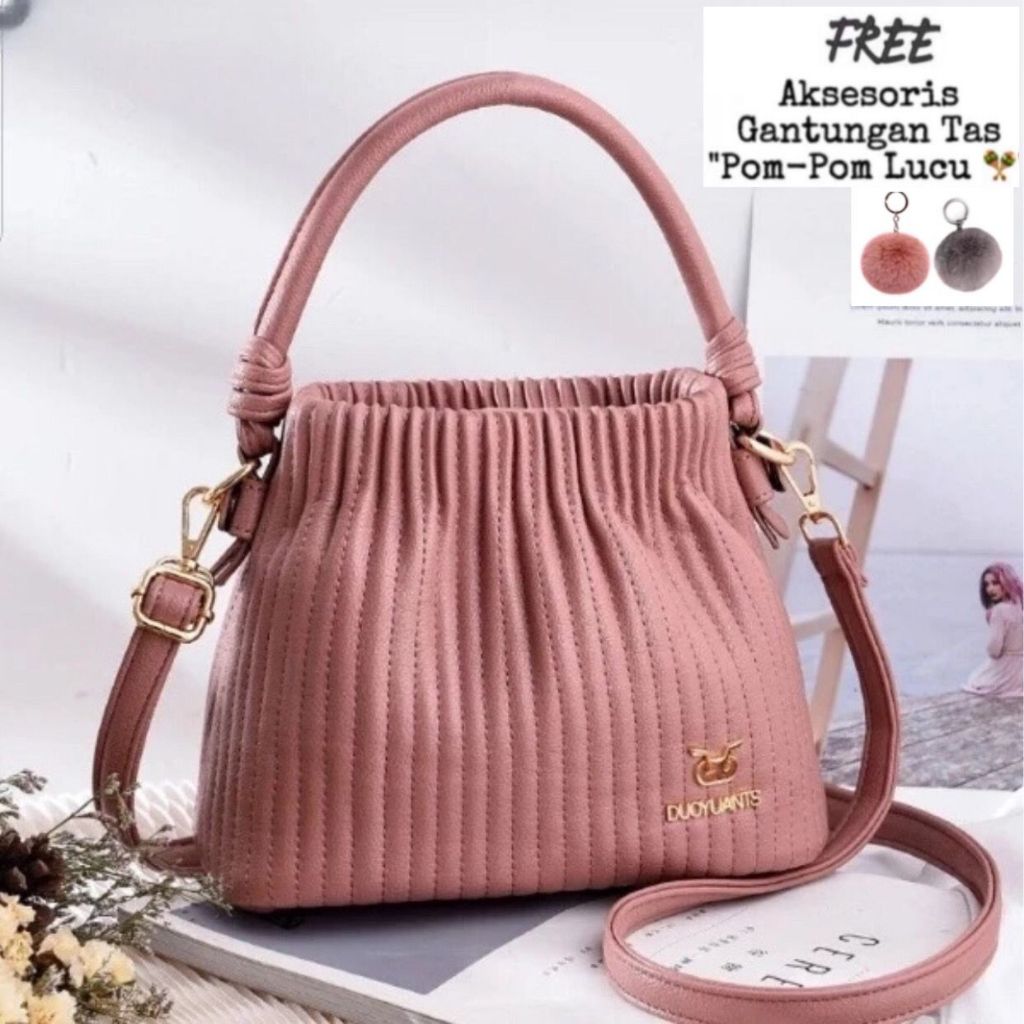 Tas Selempang Wanita Serut Maga Elegan Fashion Impor