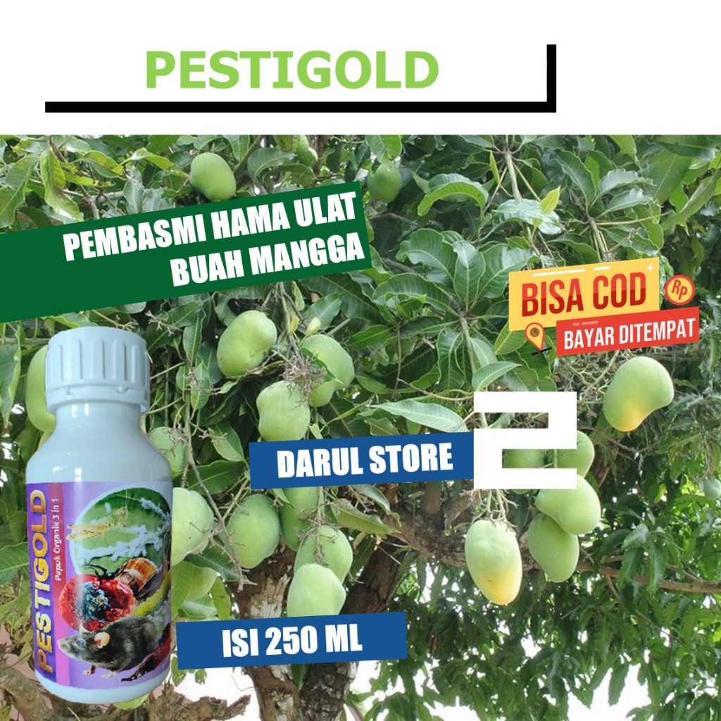 Pupuk Kemasan 250 ml Pestisida PestiGold Mengusir Hama Buah Mangga Ulat di Pohon Buah Mangga