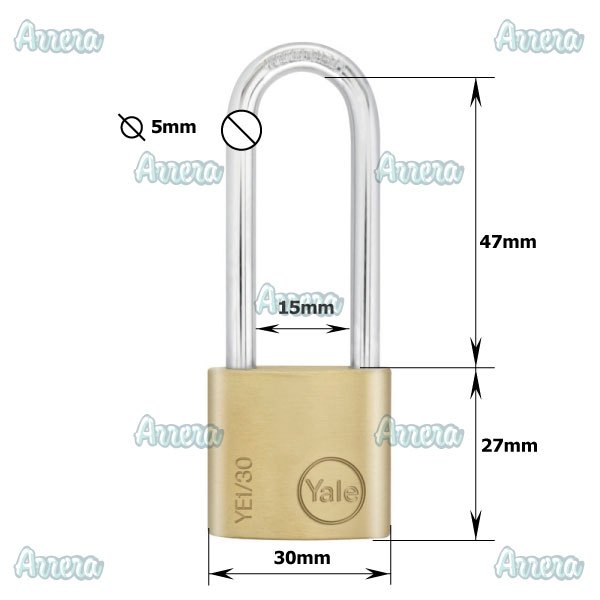 GEMBOK PADLOCK YALE YE1 30 147 Brass Padlock Essential Series