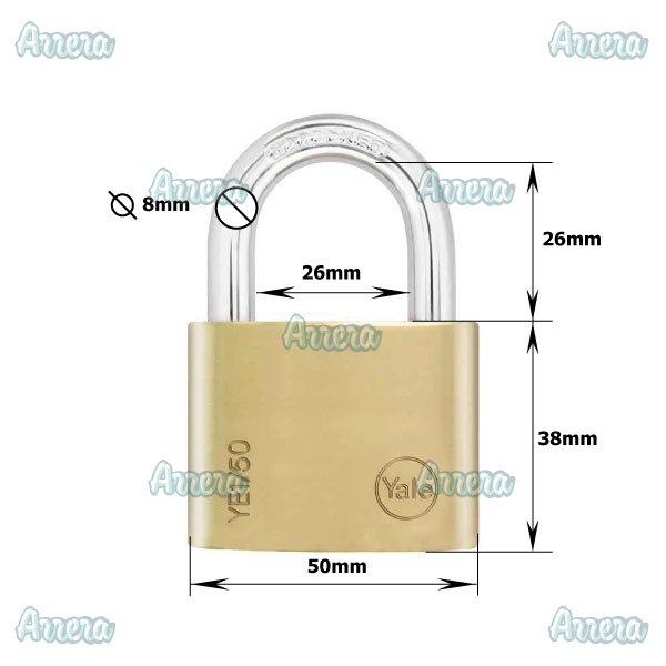 GEMBOK PADLOCK YALE YE1 50 126 Brass Padlock Essential Series