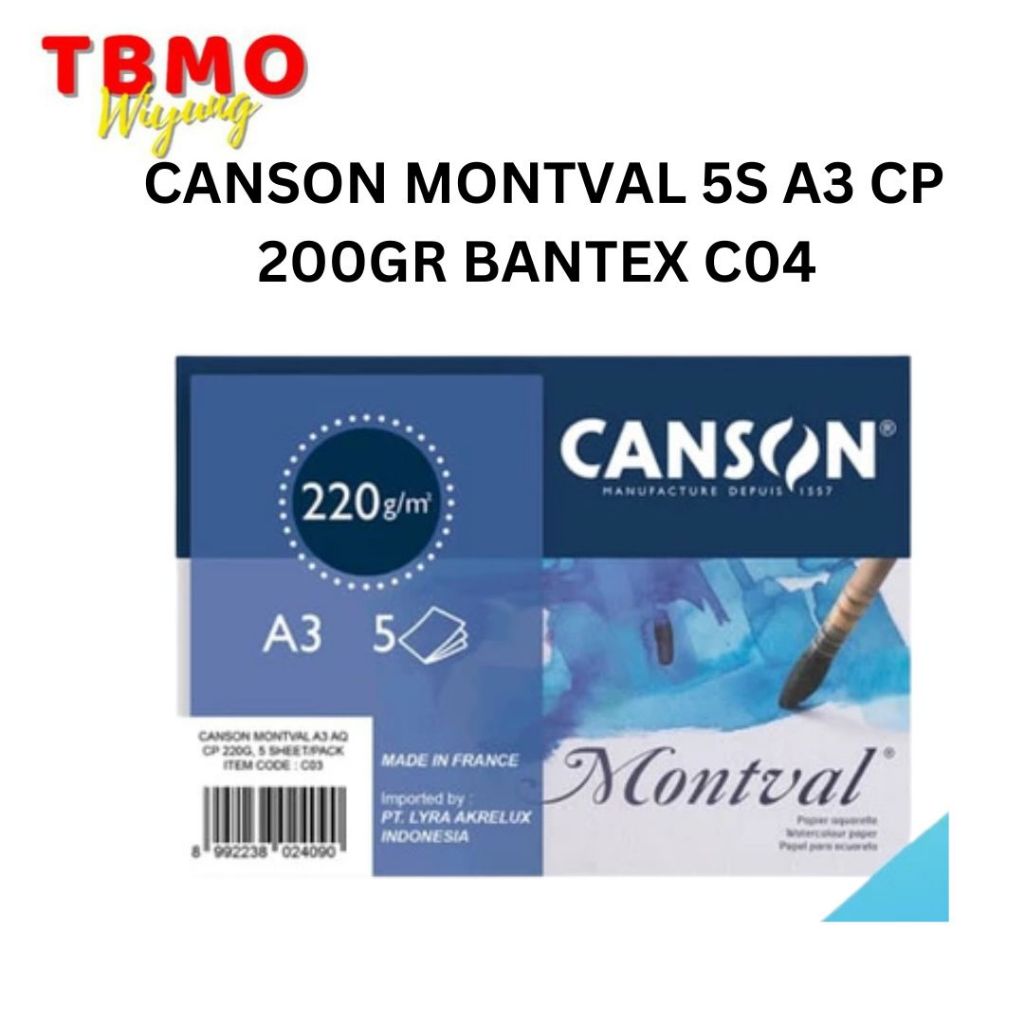 

TBMO CANSON MONTVAL 5S A3 CP 200GR BANTEX C04
