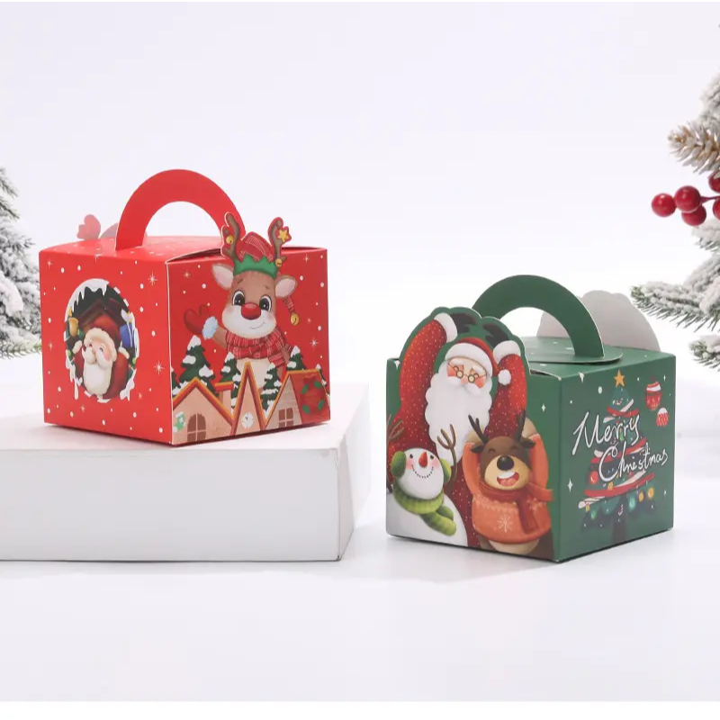 

Paperbox Kotak Ivory dus Kue Pudding Tema Christmas natal Hampers Natal