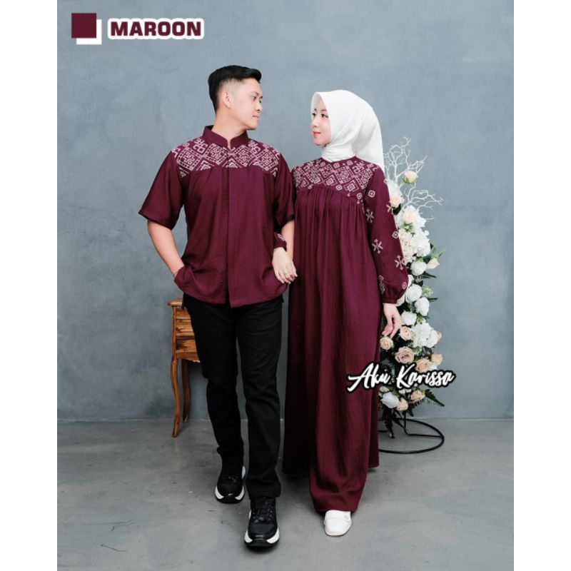 Couple Nanda nindi ORI aku karissa gamis Koko jumbo ld 120 / 130 ummahzareen
