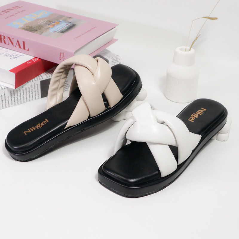 Niigel - Aprilia Sandal Platform Wanita Terbaru Kekinian sol karet