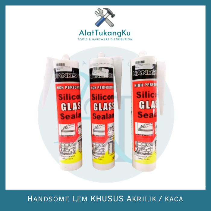 

Handsome Lem Khusus Akrilik Kaca Silicone Sealant Botol / Silikon Silen Acetic Acrylic Kaca Handsome Putih