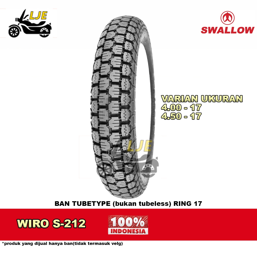 Ban Motor Chopper ring 17 Swallow S-212 Wiro Tubetype (bukan tubeless)