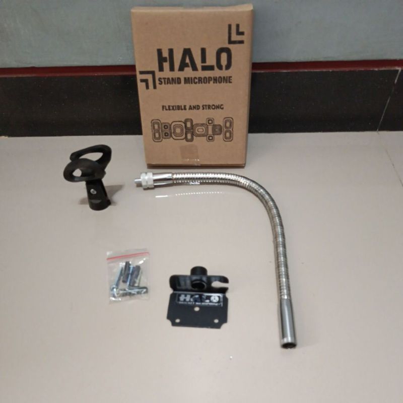 Stand Mic Dinding Spiral Crom 40cm Plus Holder Mic