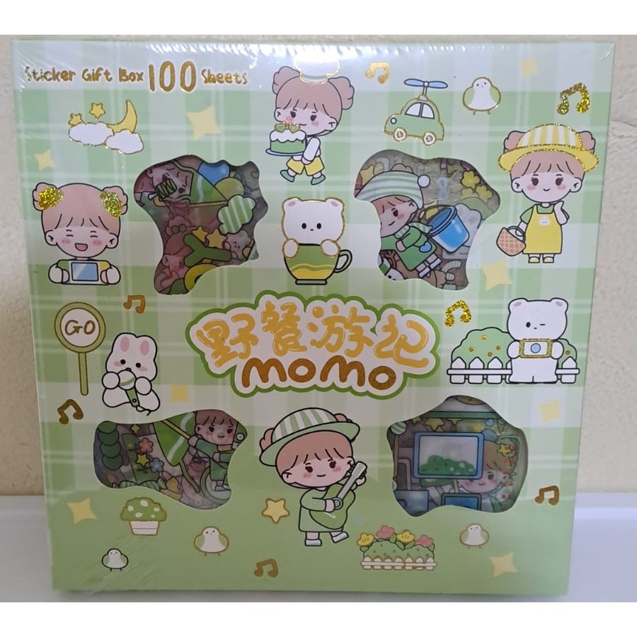 

100 Lembar Sticker Momo Sanrio Motif Kartun Korea Lucu Anti Air Dekorasi Handbook Scrapbook DIY