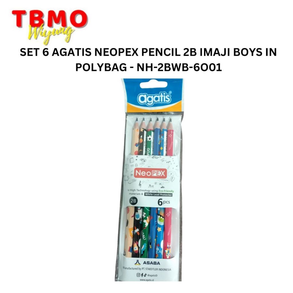 

TBMO SET 6 AGATIS NEOPEX PENCIL 2B IMAJI BOYS IN POLYBAG - NH-2BWB-6O01