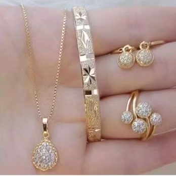 1 set perhiasan wanita dewasa bangle titanium anti luntur