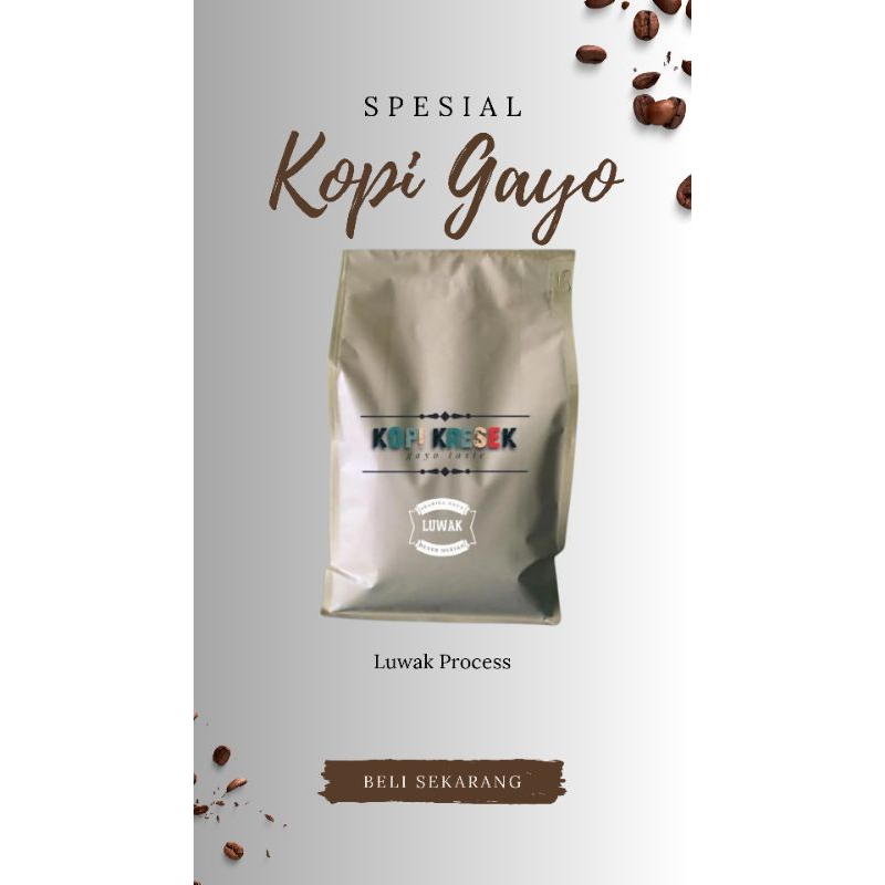 

Kopi Arabica Gayo Luwak liar (roasted bean/ bubuk) 1000 gr
