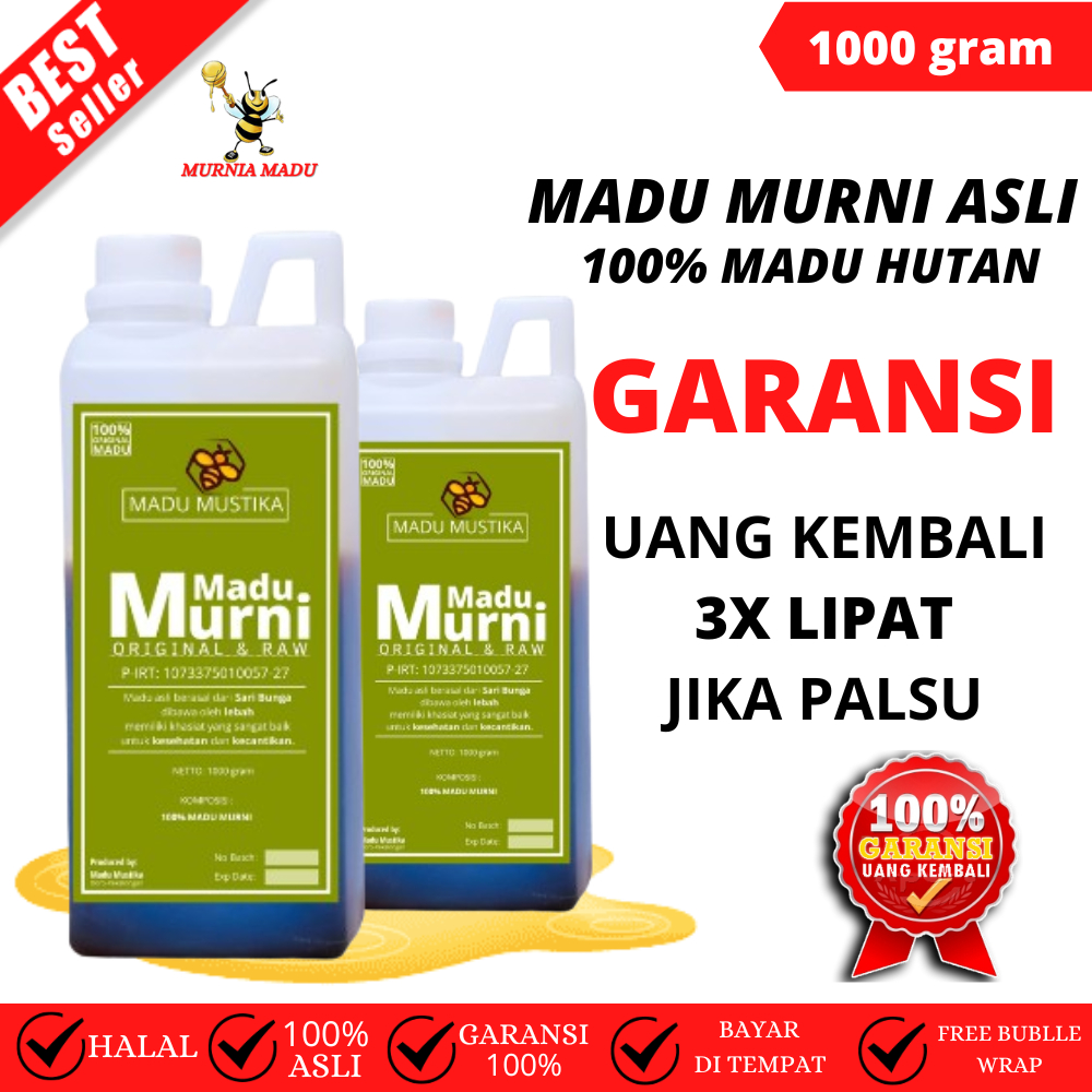 

GARANSI UANG KEMBALI Madu hutan Akasia Hitam Kemasan 1kg-1000gram