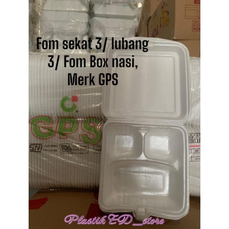 KOTAK MAKAN STYROFOAM 3 SEKAT, STYROFOAM L03 sekat