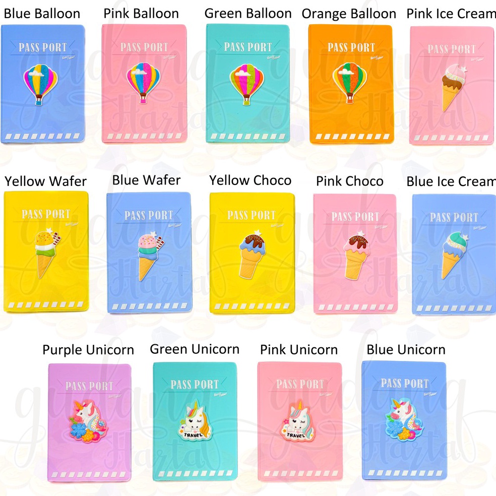 KODE V39R Pasport Case  Passport Cover  Sampul Passport  Passport Case Unirn Lucu Unik GH 3131