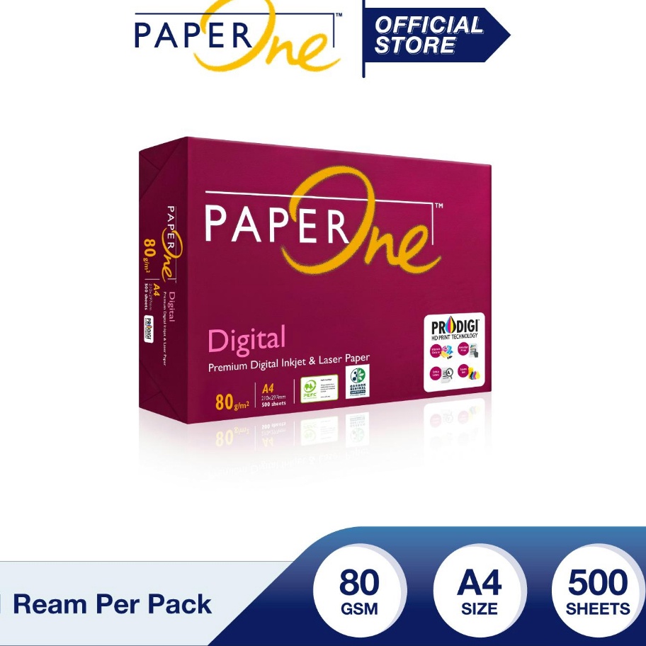 

Terkini PaperOne Kes A4 8gr Dital Carbon Neutral 1 Rim lembar Kes HVS