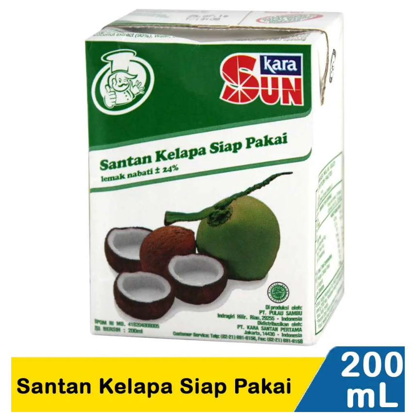 

Sun Kara Santan Kelapa Siap Pakai 200 ml