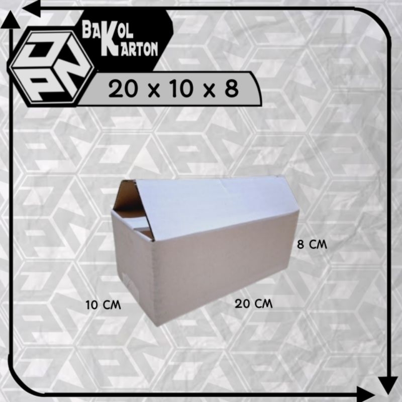 

kardus Packing 20x10x8 ( White craft ) Luar putih Dalam Coklat Single wall