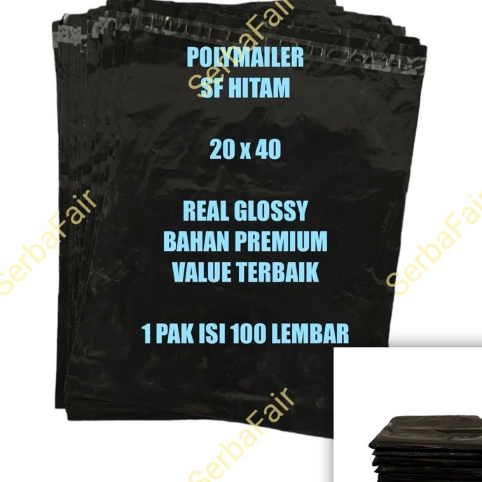 

FG2 POLYMAILER SF HITAM 2x4 Poly Amplop Lem Seal Black Color GLOSSY ISI 1 LEMBAR