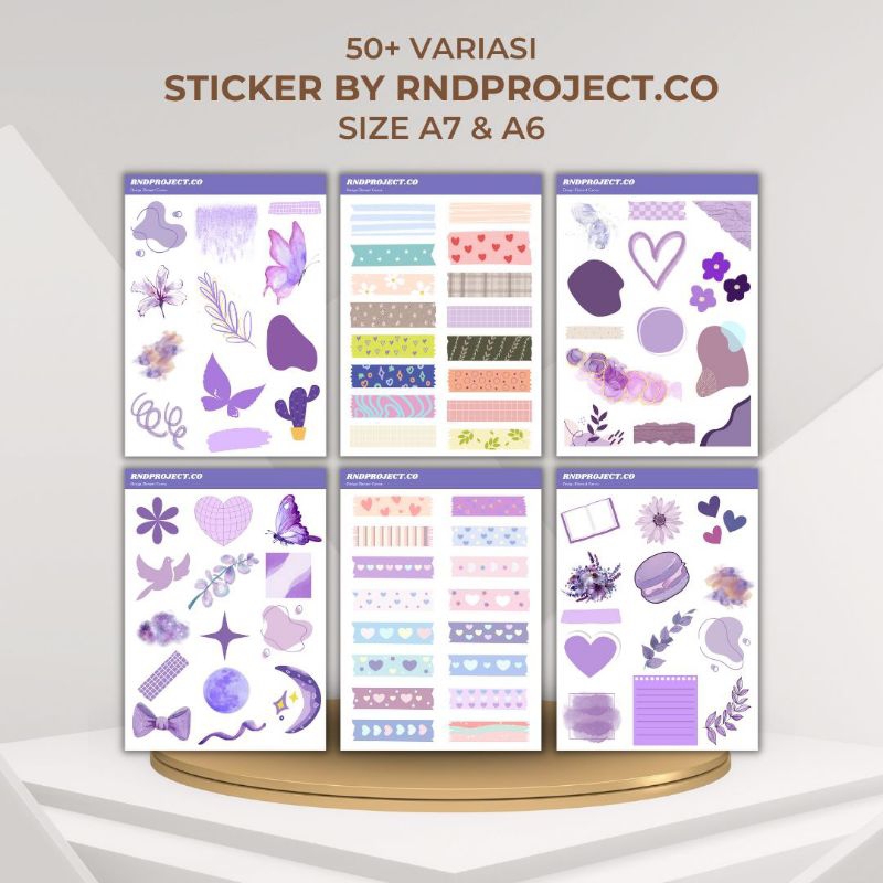 

Sticker Aesthetic Puple Theme Series Cute Stiker Case HP Tumblr Scrapbook Journal Notebook Setiker Aesthetic Vintage Retro Size A6 10 x 14 cm
