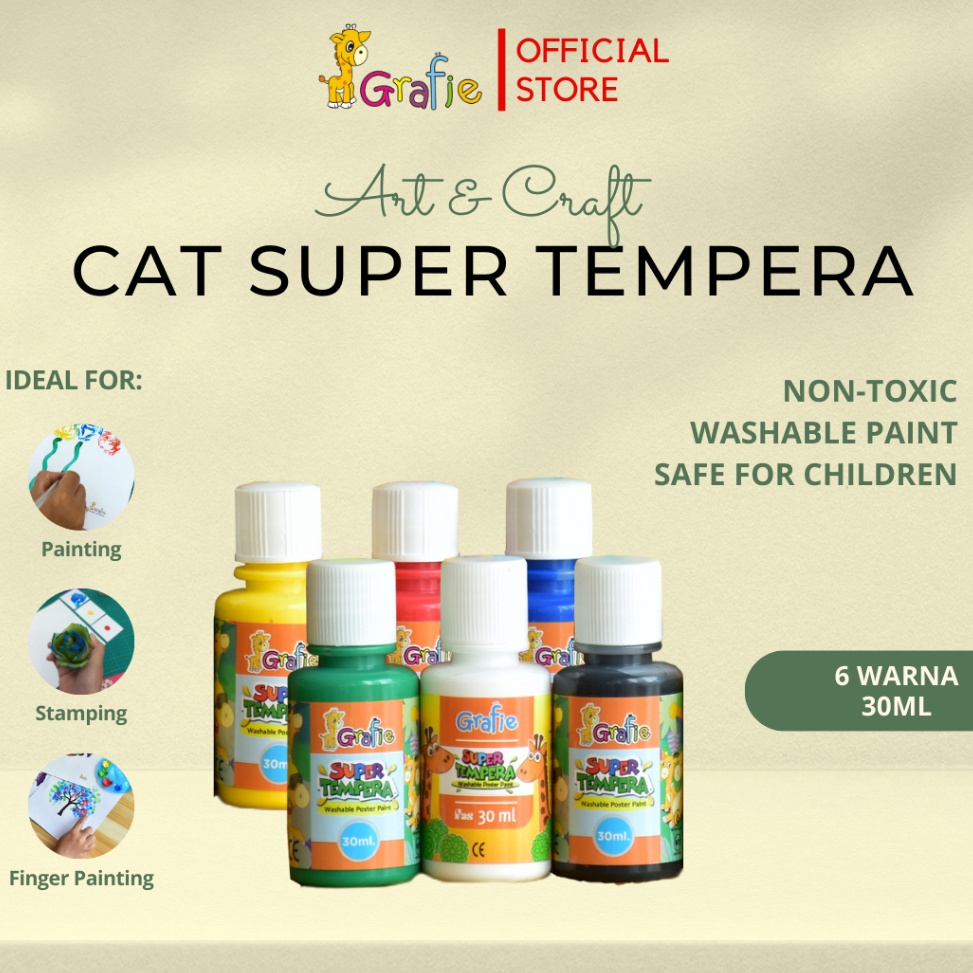 

KODE L98V GRAFIE Cat Finger Painting Anak Washable Poster Paint 6 Color 3ml