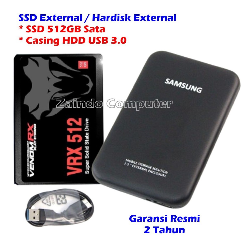 SSD EXTERNAL 512GB SSD 512GB + CASING HDD 2.5 USB 3.0 HARDISK EXTERNAL 512GB  HARDISK EKSTENAL 512GB