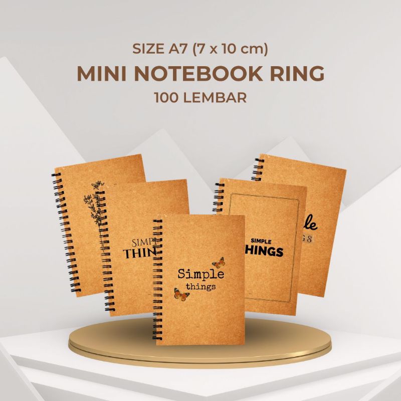 

Buku Tulis Spiral Mini Notebook Buku Kecil Vintage Aesthetic Simple Craft Paper Catatan Buku Saku Souvenir Buku Notes Soft Cover Size A7 7 x 10 cm Isi 50 Lembar