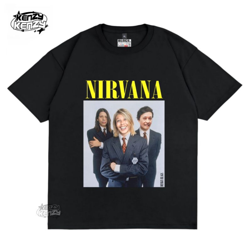 Blags Kaos band Nirvana x Mandra kong Malih kong Bolot | Kaos Band Plesetan | Baju Mandra Nirvana | 