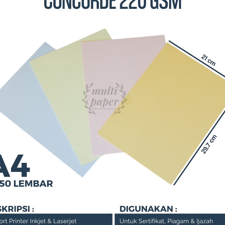 

FG2 Kes Concorde A4 22 gr isi 5 lembar Concorde A4 22 gram Kes Sertifikat Piagam