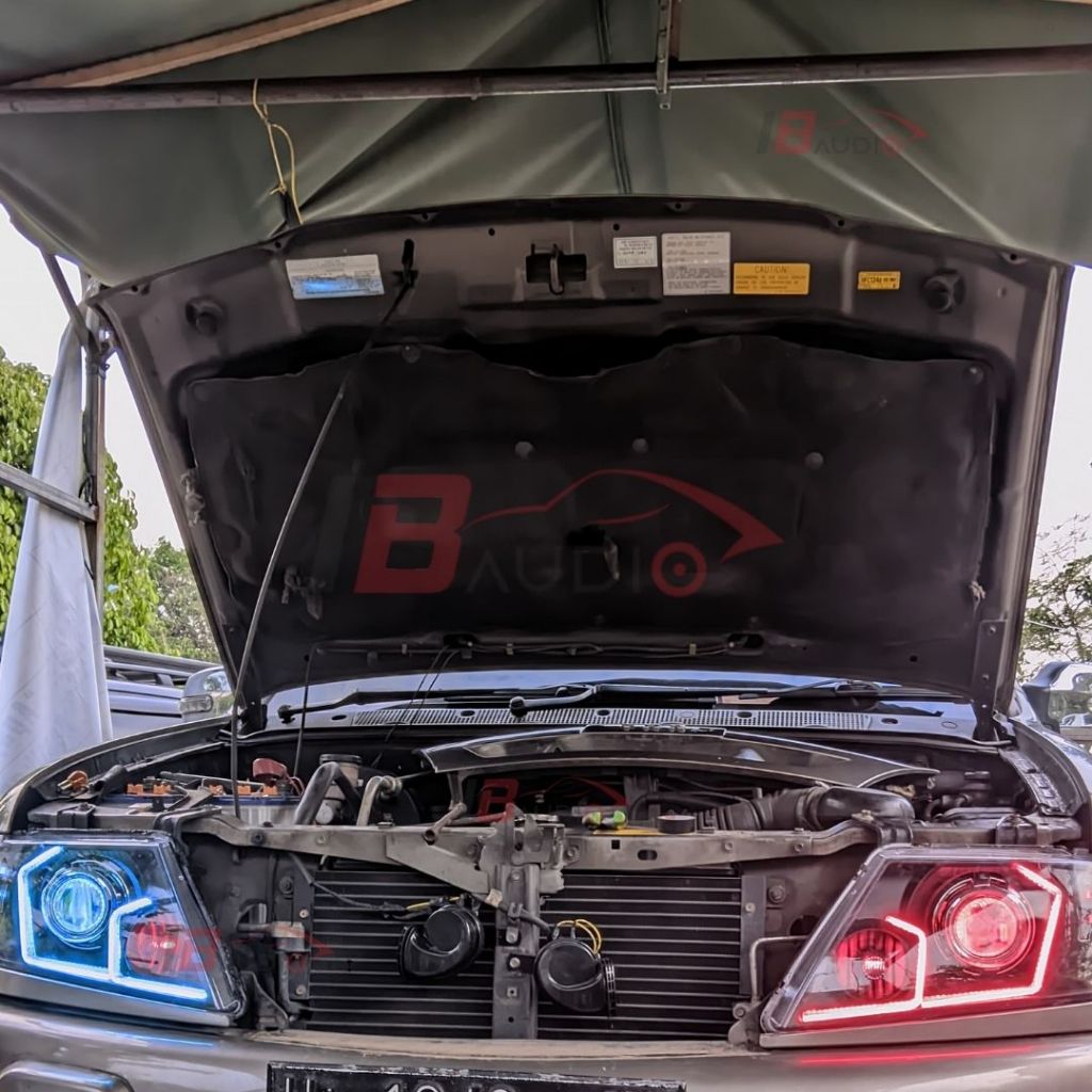 Slim L Frame L Lazy Hexagonal Lampu Headlamp LED Depan RGB Mobil Isuzu Panther Kapsul LS LV LM Grand