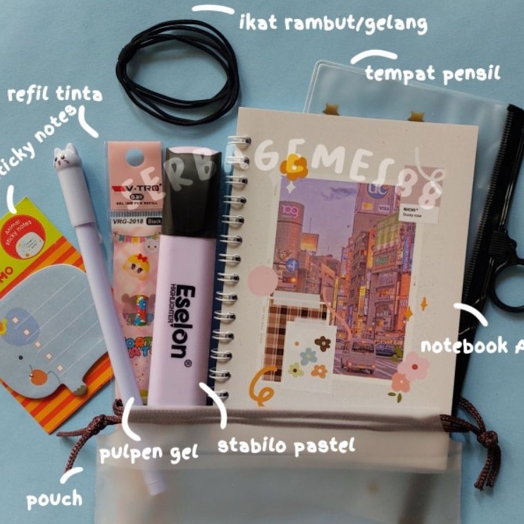 

Ready Murah serbagemes88 PART 2 PAKET ALAT TULIS 8IN1 STATIONERY SET ALAT TULIS SET STATIONERY SET