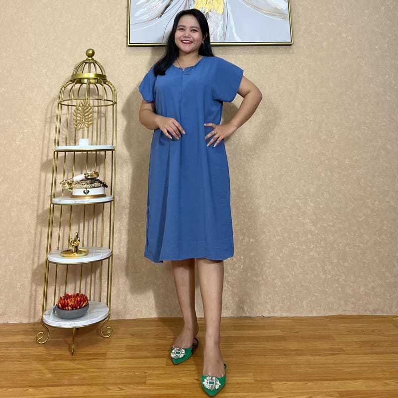 Daster Namira Cringkle Airflow Polos Dress Wanita Jumbo