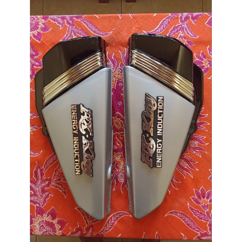 BOK AKI YAMAHA RX KING LIST COBRA WARNA SILVER HITAM COVER AKI RX KING COBRA LIST SET KANAN KIRI