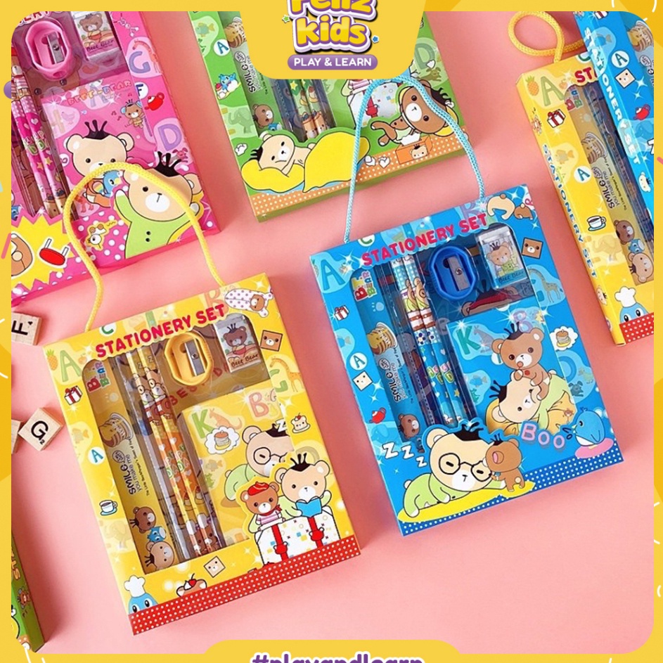 

Kirim Sekarang FELIZKIDS FK62 set stationery paket alat tulis korea lucu pensil penggaris souvenir hampers anak