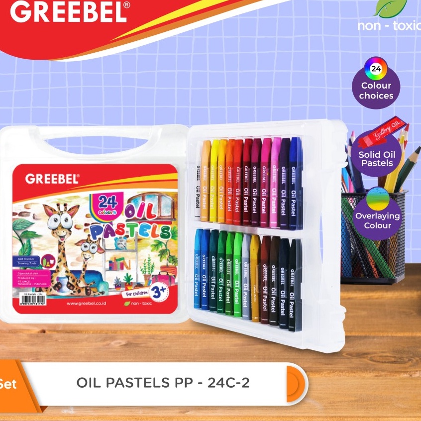 

KODE O55X GREEBEL 24 OIL PASTELS CRAYON GREEBEL 24 WARNA