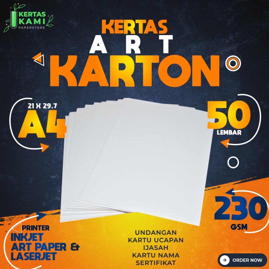

Terjangkau Kes Art Karton 23 gsm A4 isi 5 Lembar Art Carton Paper 23 gram 1 Pack Bahan Sertifikat Blangko Ijazah Semi Glossy