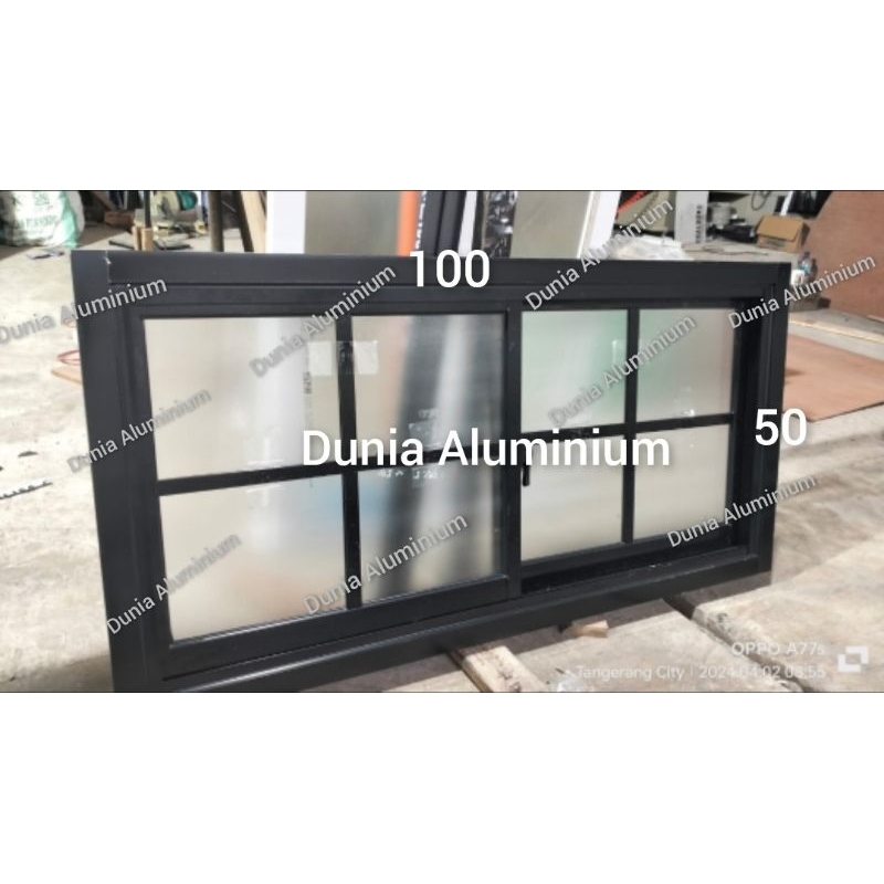 Jendela Aluminium Sliding Ornamen 50 x 100