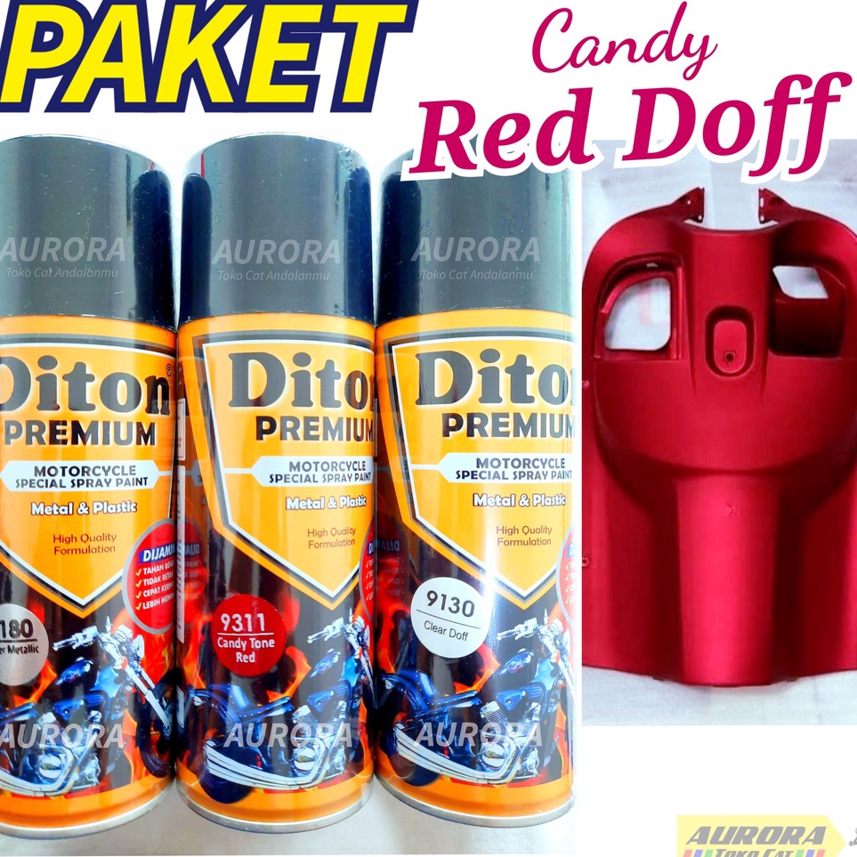 Serbu Obral PAKET Diton Premium Silver Metalik 918  Candy Red  Merah 9311  Clear doff 913