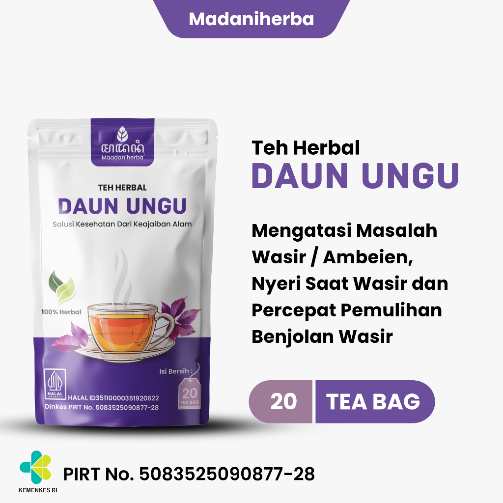 

Teh Daun Ungu Isi 20 Celup - BELI 2 FREE 1 - Solusi Wasir / Ambeien Benjolan Wasir