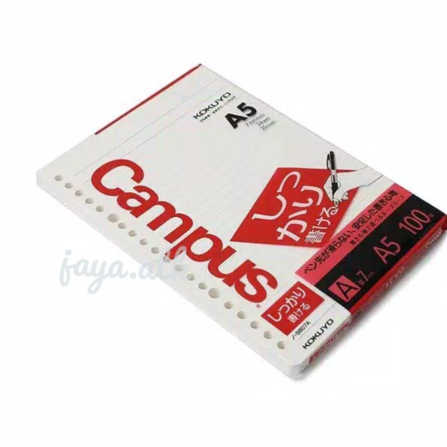 

Potongan KOKUYO Campus Loose Leaf Paper Garis A5 7mm Rule 1 Sheets 87A