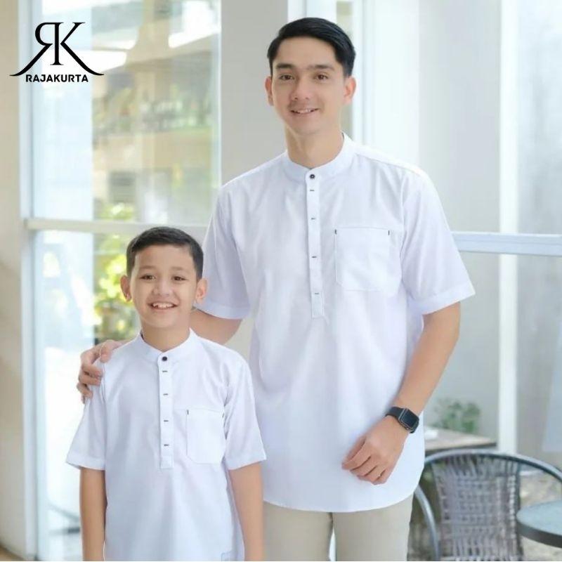 RAJAKURTA - Koko Couple Ayah dan Anak Laki-laki 3-12 Tahun - Hem Polos Untuk Ayah dan Anak Lengan Pe