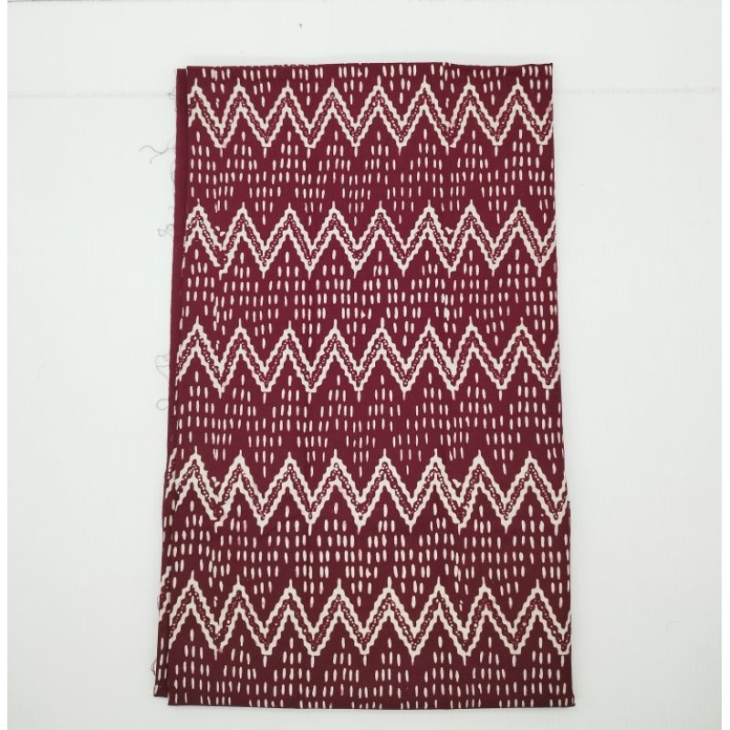 kain batik Cap garutan G1W motif tenun etnik warna merah maroon