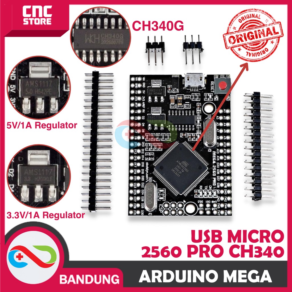 ARDUINO MEGA 256 PRO CH34 MICRO USB