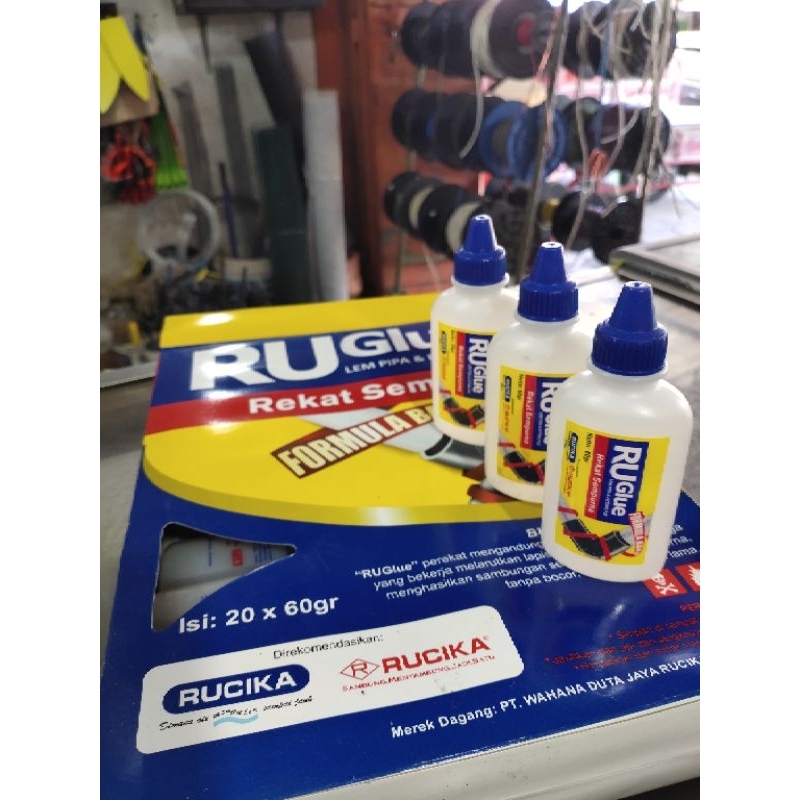 lem pvc ruglue botol 60gr original lem ruglue