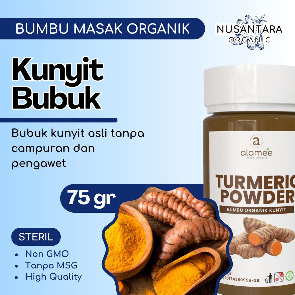 

ALAMEE Bubuk Kunyit Tabur 75 gram Turmeric Powder Bumbu Masak Dapur Organik Rempah Rimpang