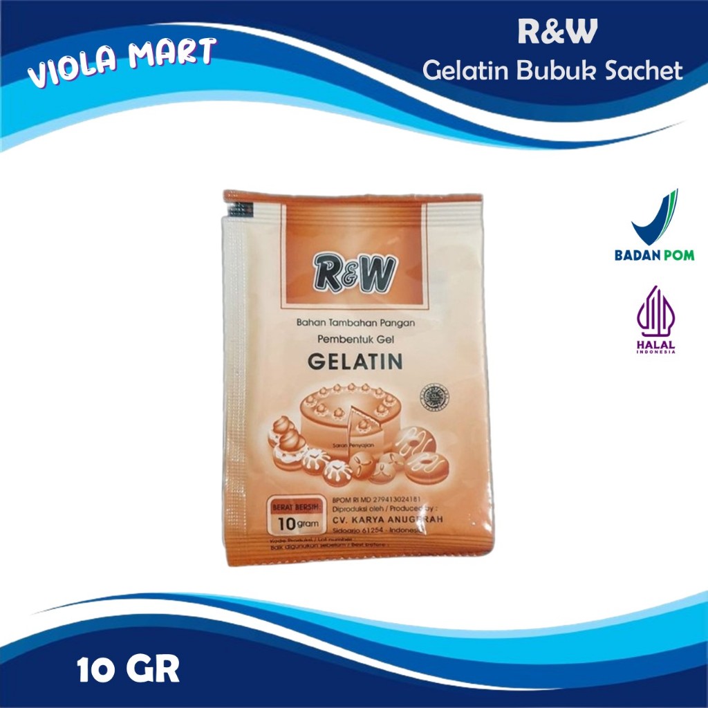 

Gelatin Bubuk Sachet Mderk R&W 10gr {Tersedia Harga Grosir}