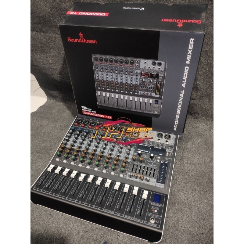 MIXER AUDIO SOUNDQUEEN DIAMOND 10 10Chanel Original soundqueen 10 Mixer 10 Chanel ( 8 Mono dan 2 Ste