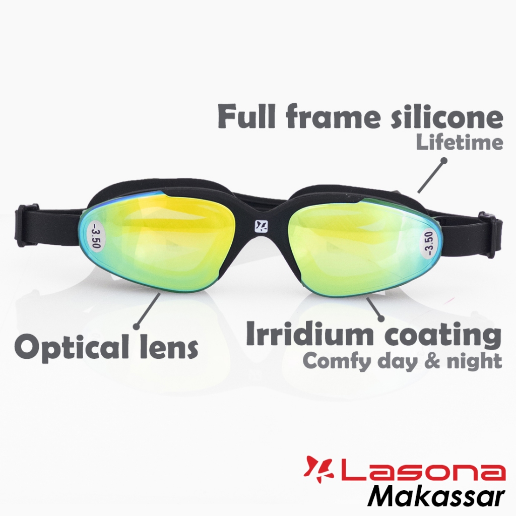 Lasona Swim Goggles Optical Power Minus Kacamata Renang KC-PWR-I Stok MAKASSAR