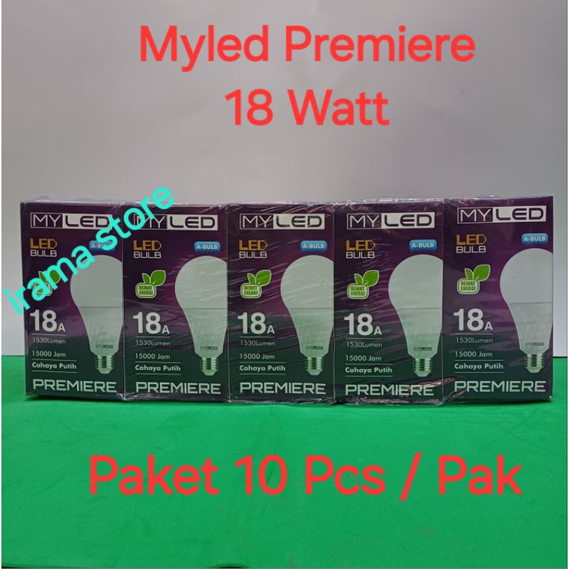 LAMPU LED 18 Watt MY LED BULB PREMIER 18W / 18 Watt  Lampu myled premiere / Paket isi 10 pcs / Pak