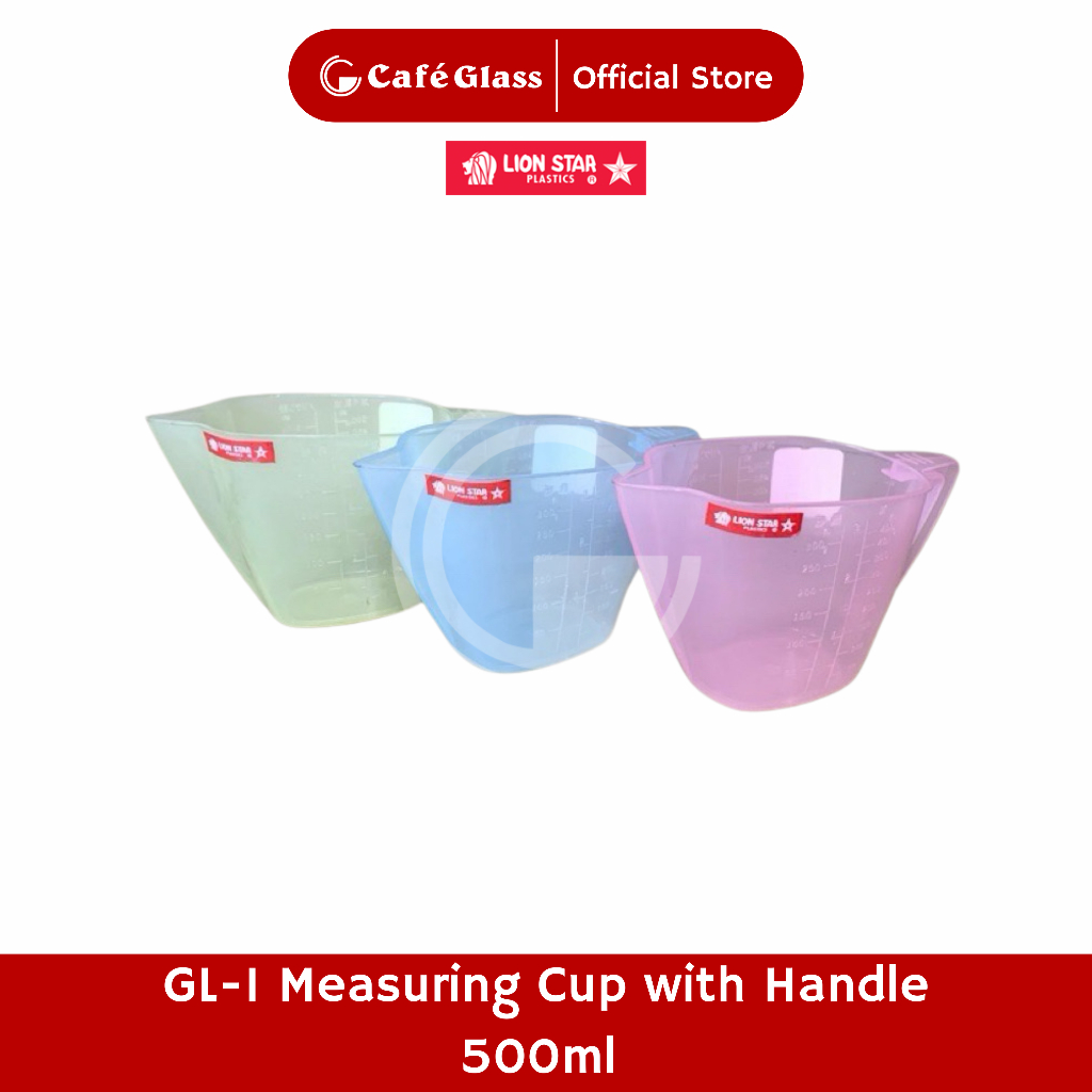Lion Star Gelas Ukur 500ml Gl-1 - Gelas Takar Plastik Bening Baking Masak Berskala & Tahan Panas