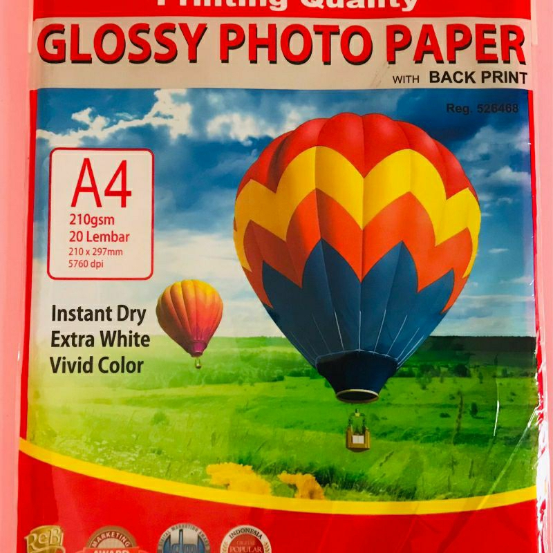 

Kertas Photo Glossy E-print 210gr A4
